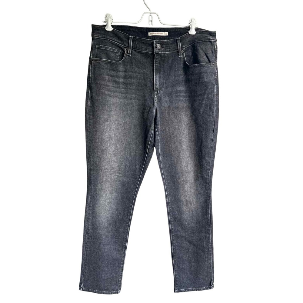 Levi Strauss & Co‎ Womens Jeans Classic Mid Rise Skinny Fit Dark Wash Size 14